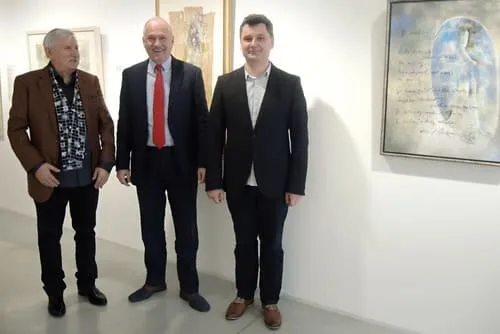 Kamil Peteraj, Vincent Polakovič, Martin Augustín at the Exhibition at the Danubiana Meulensteen Art Museum